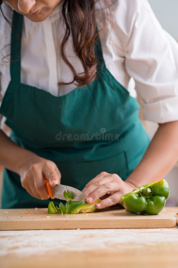 Cutting green pepper stock photo. Image of food, cropped 50319694