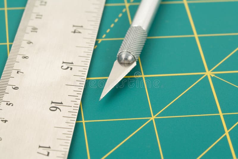 Cutting Mat and Knife stock photo. Image of pattern, ruler 11374976