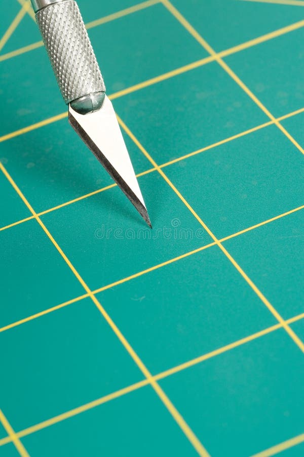 Green Cutting Mat With Knife Stock Image Image of scale, design 16095379