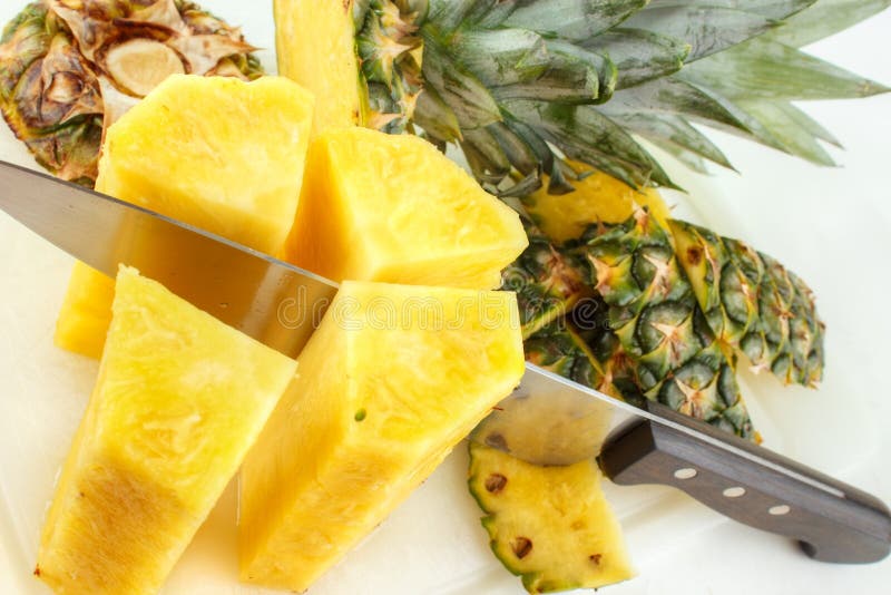 Cutting pineapple stock photo. Image of fresh, diced 49068484