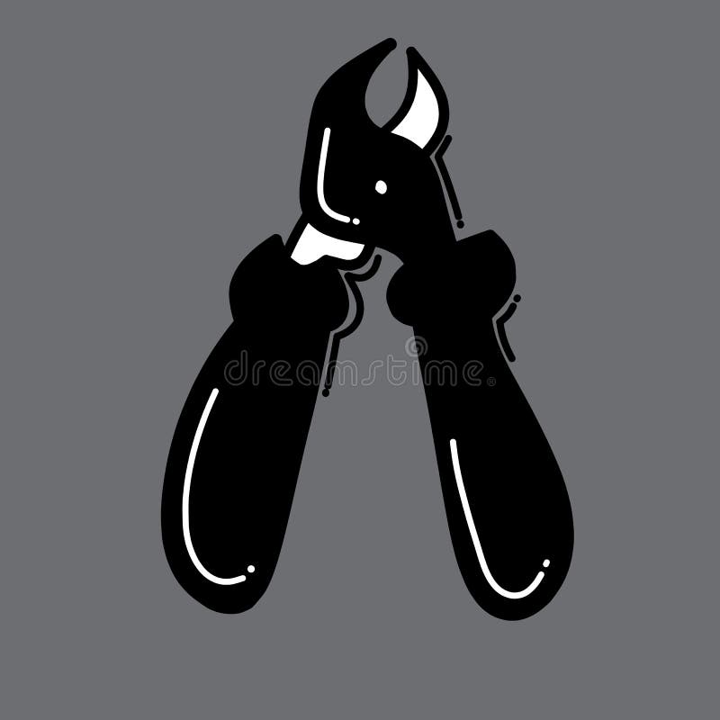 Pliers Doodle Style Sketch Illustration Hand Drawn Vector Stock Vector