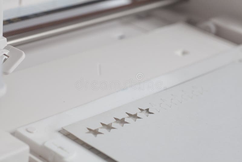 Cutting plotter flatbed machine. Cutting plotter flatbed stickers machine close up