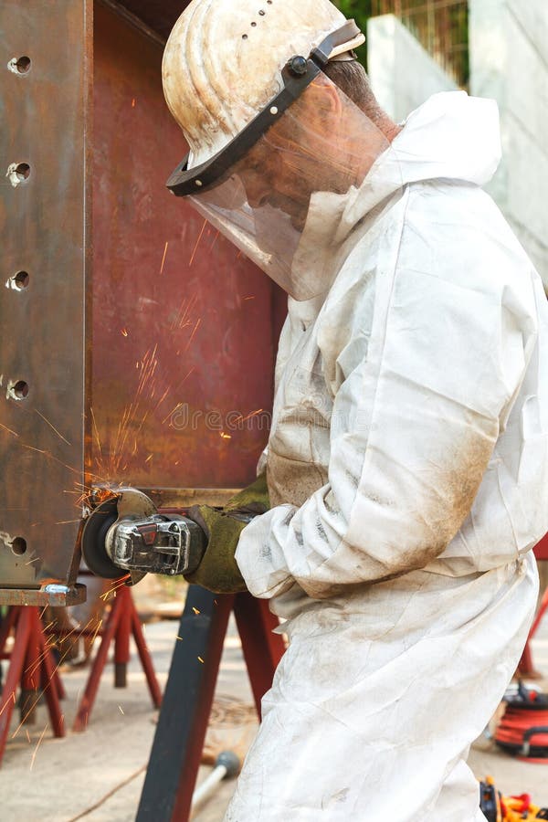 Cutting Steel Heavy Industry by Electric Flex Stock Image - Image of