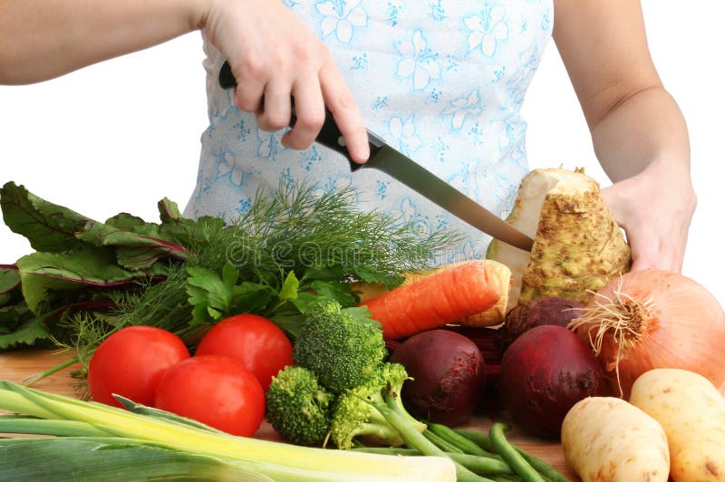 Cutting veggies stock photo. Image of potatoes, organic 1949002