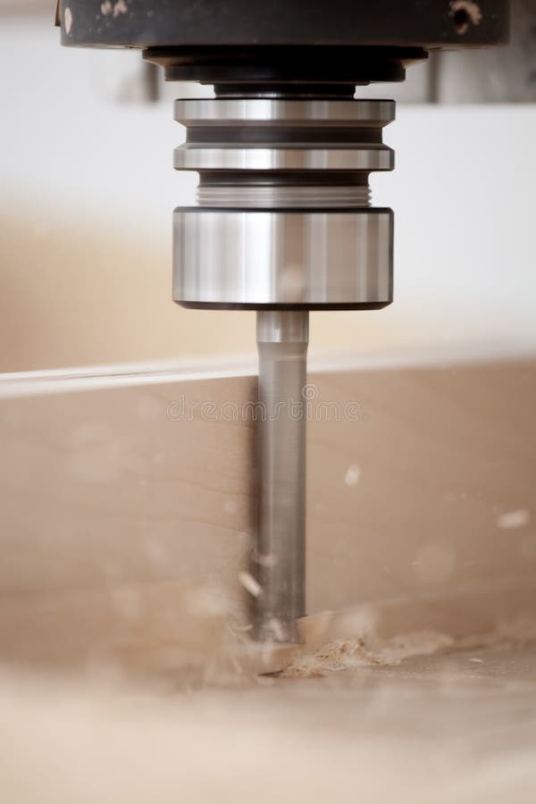 Cutting wood on CNC milling royalty free stock photos