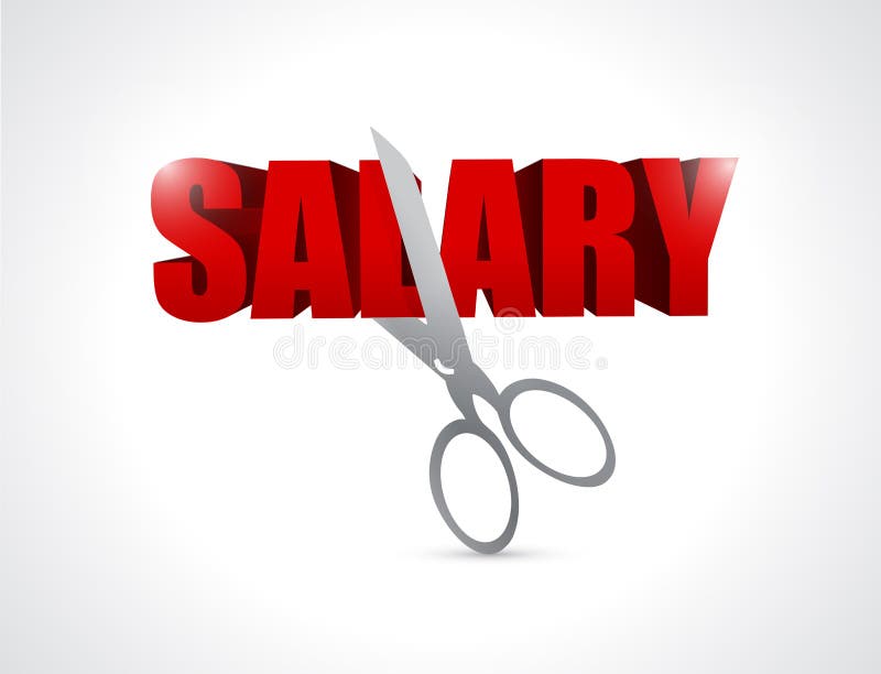 Cutting Your Salary Illustration Design Stock Illustration Image