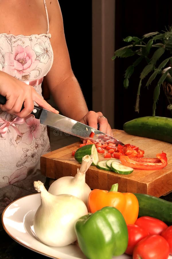 Cuttinggrönsaker arkivfoto