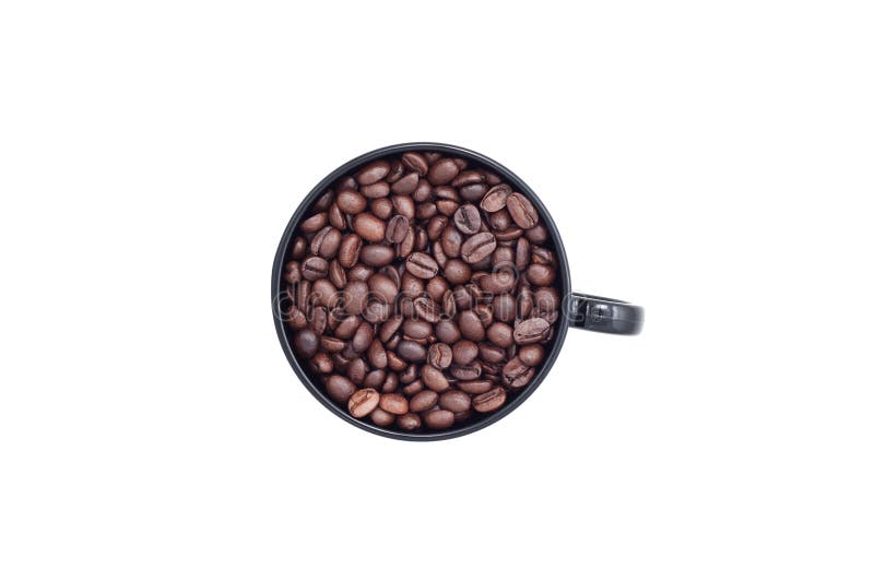 Cuvette de café avec des haricots photos stock Cuvette de café avec des haricots photos stock