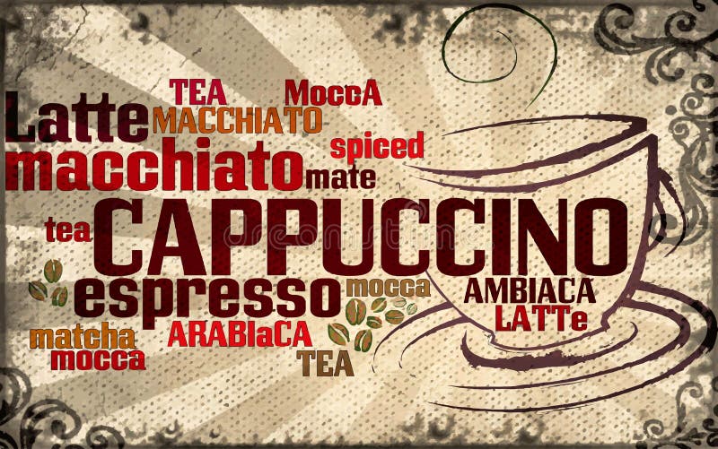 Cuvette de café effectuée à partir de la typographie illustration de vecteur Cuvette de café effectuée à partir de la typographie illustration de vecteur