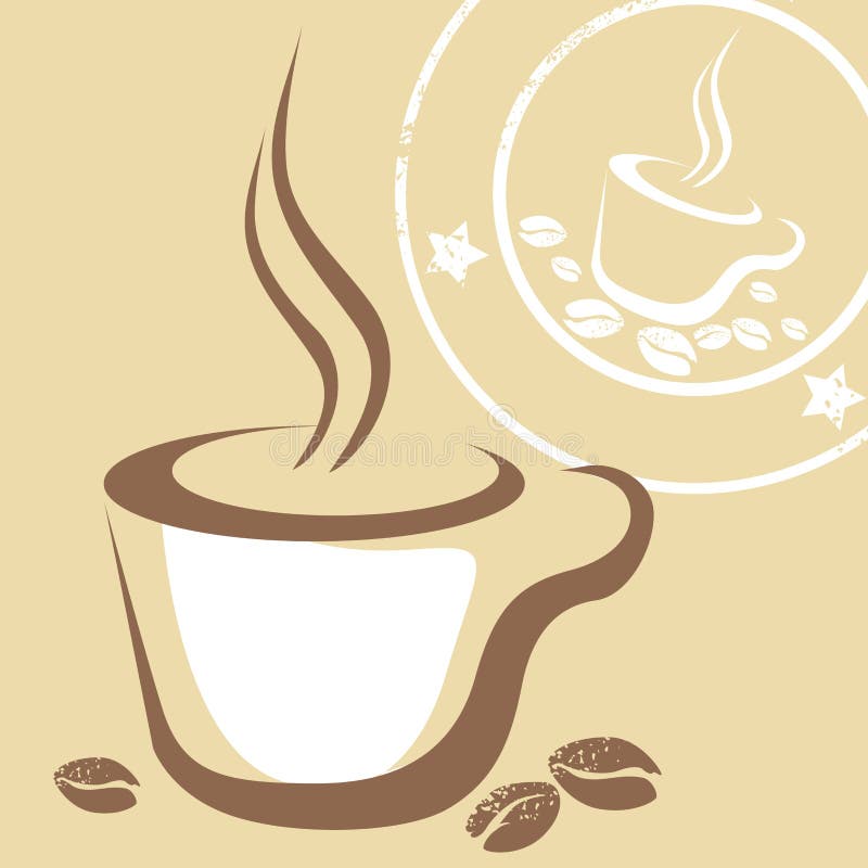 Coffee Cup and Stamp Vector. Coffee Cup and Stamp Vector