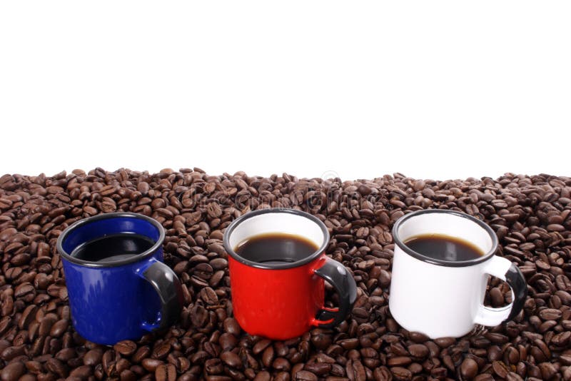 Photo of Colored coffee cups. Photo of Colored coffee cups