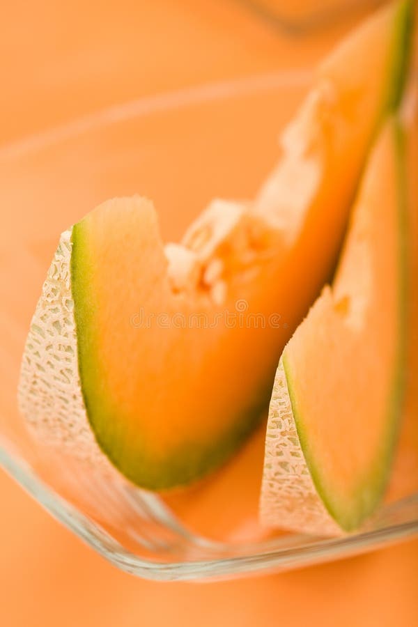 Cuñas de melón cantalupo imágenes de archivo libres de regalías