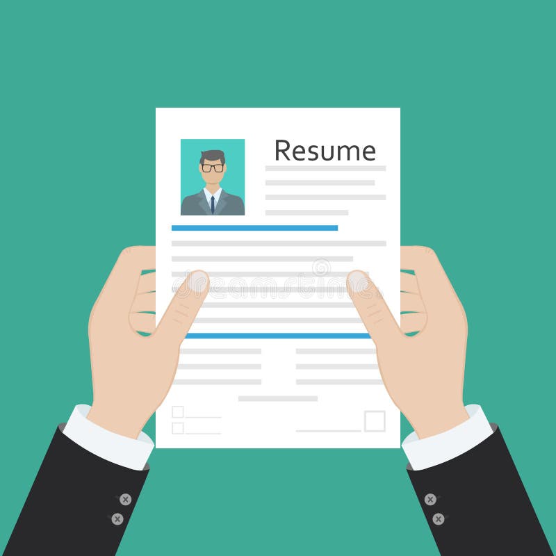 Cv concept resume with photo, documents. Employment recruitment. Searching professional staff. CV application. Selecting staff. stock illustration Cv concept resume with photo, documents. Employment recruitment. Searching professional staff. CV application. Selecting staff. stock illustration
