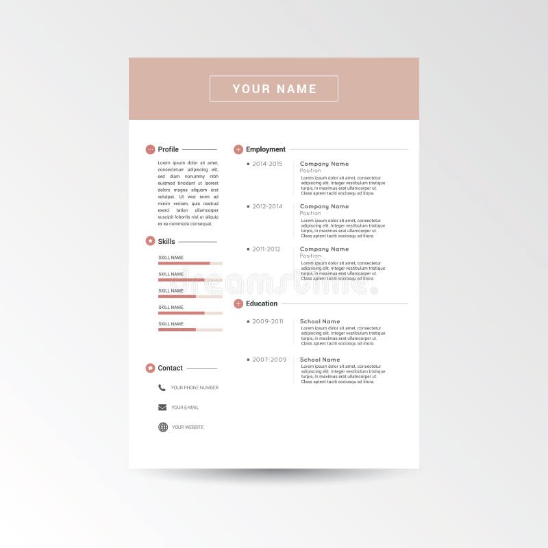 CV / Resume template royalty free illustration