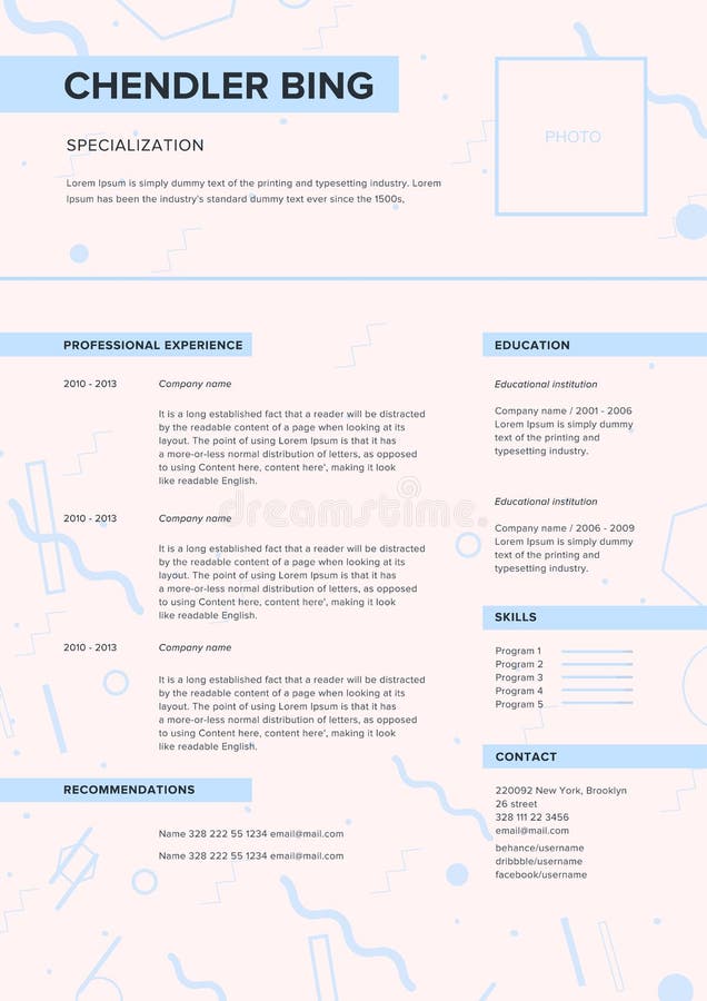 cv template  minimalist resume  web page  job application