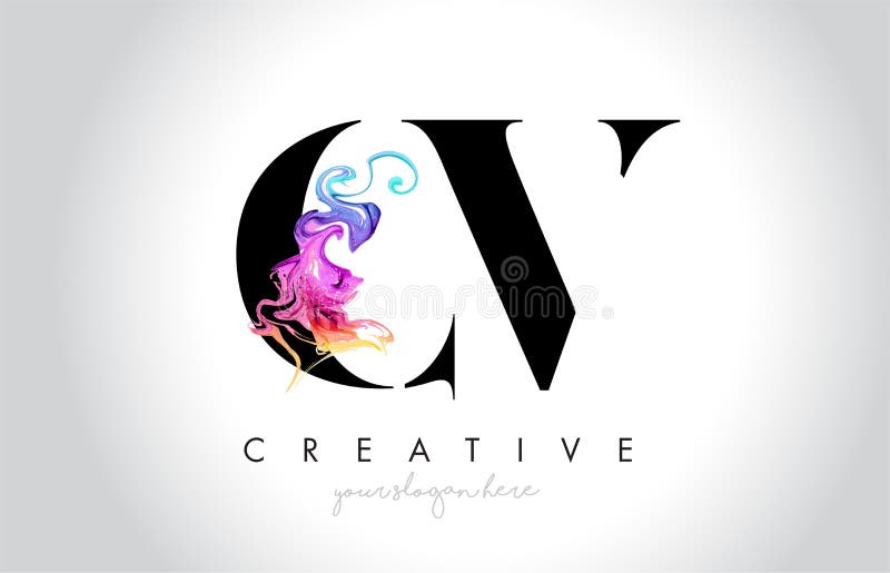 CV vibrerande idérika Leter Logo Design med färgrikt rökfärgpulver Fl vektor illustrationer CV vibrerande idérika Leter Logo Design med färgrikt rökfärgpulver Fl vektor illustrationer