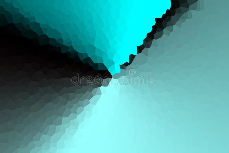 Cyan & Black Shades Low Poly Gradient Crystallize Background Illustration stock illustration