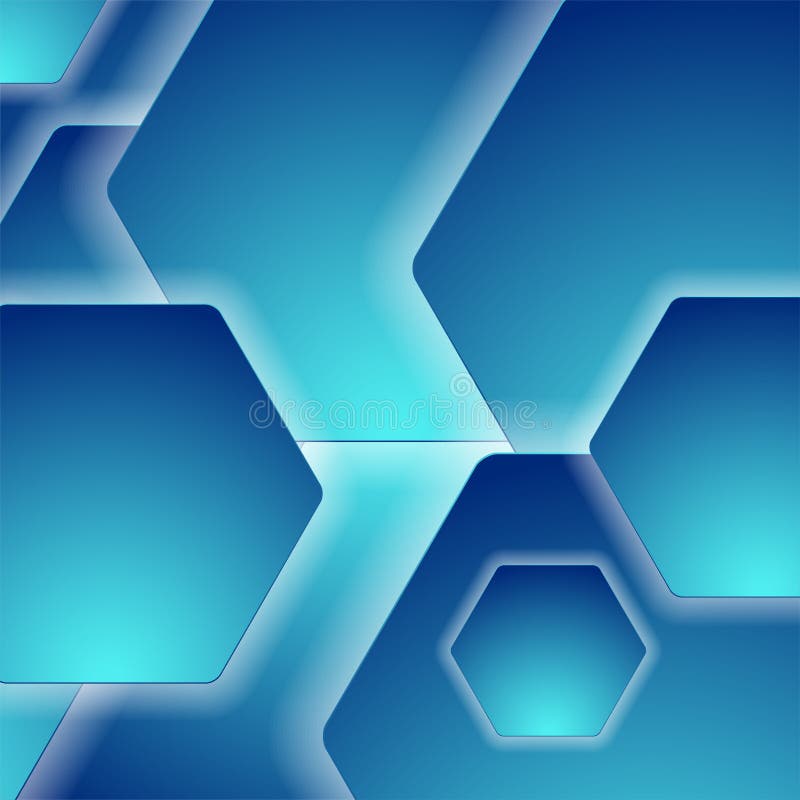 Cyan Blue Abstract Tech Background with Glossy Polygons Stock Vector -  Illustration of hexagon, design: 188366314