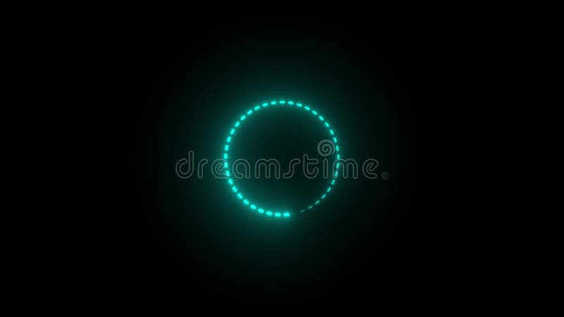 Cyan dot line circle border loading animation vector illustration