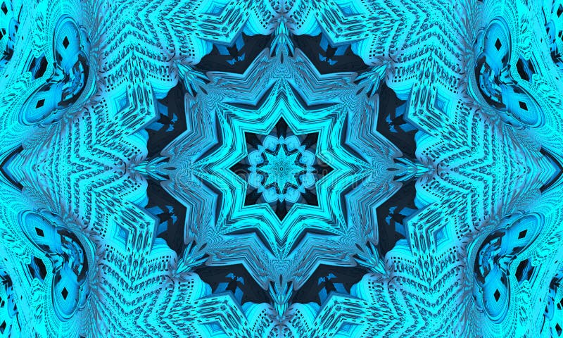 Cyan kaleidoscope background, gift wrapping and wallpaper concept stock illustration