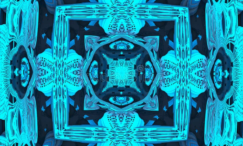 Cyan kaleidoscope background, gift wrapping and wallpaper concept vector illustration