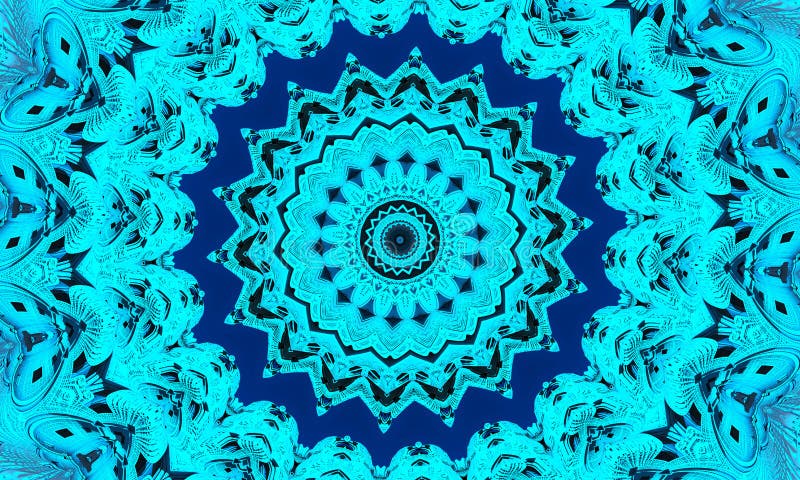 Cyan kaleidoscope background, gift wrapping and wallpaper concept stock illustration