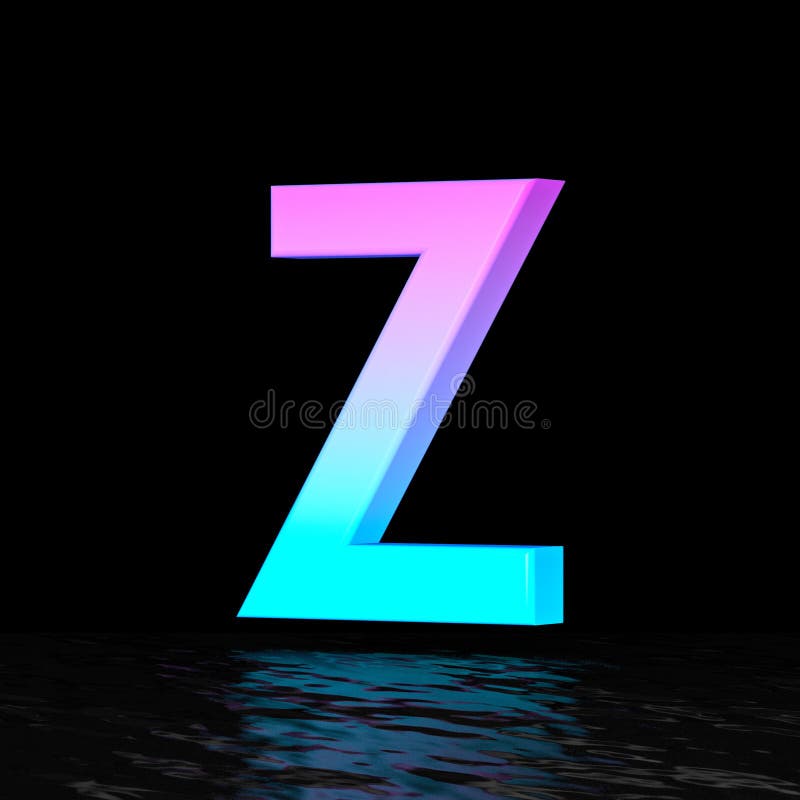 Cyan Magenta Font Letter Z 3D Stock Illustration - Illustration of ...