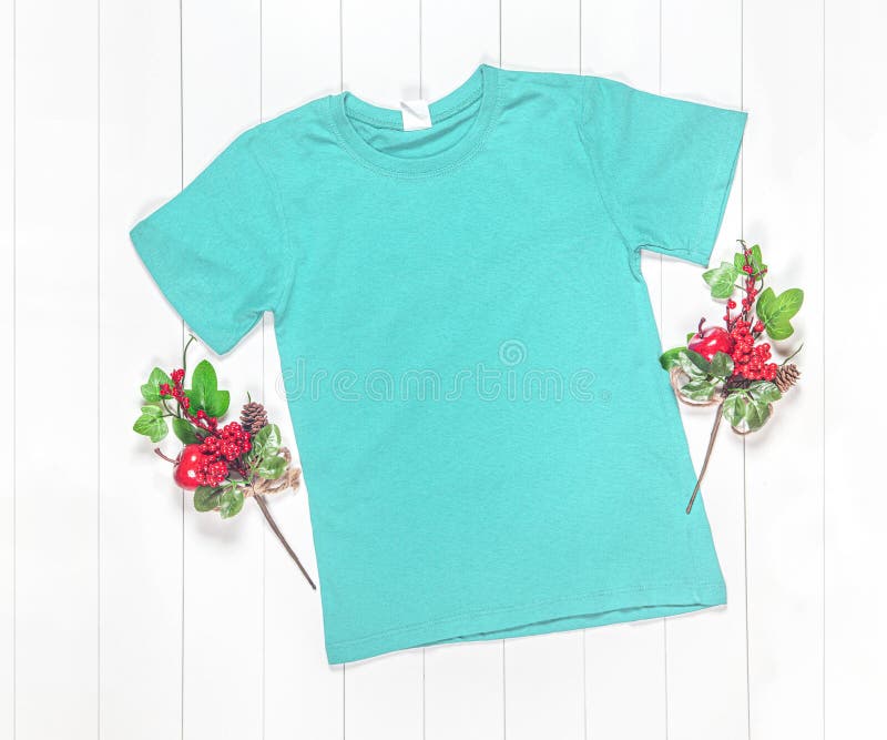 Download Cyan T Shirt Mockup On White Background Stock Image Image Of Style Styled 188288989