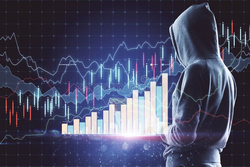 Cyber attack concept with digital screen stock image