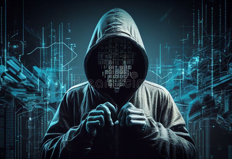 Cyber attack hacker hacking royalty free illustration