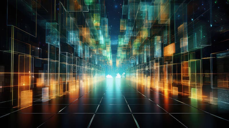 Cyber cyberflow matrix matrix vector illustration