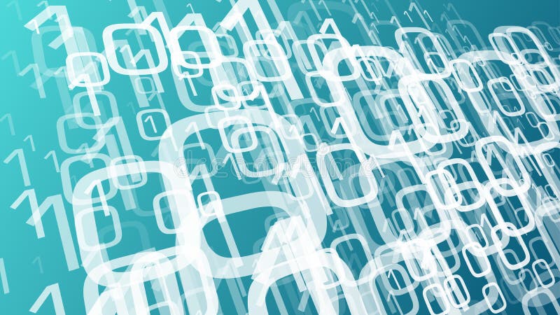 Cyber data binary code, machine learning algorithm idea vector illustration