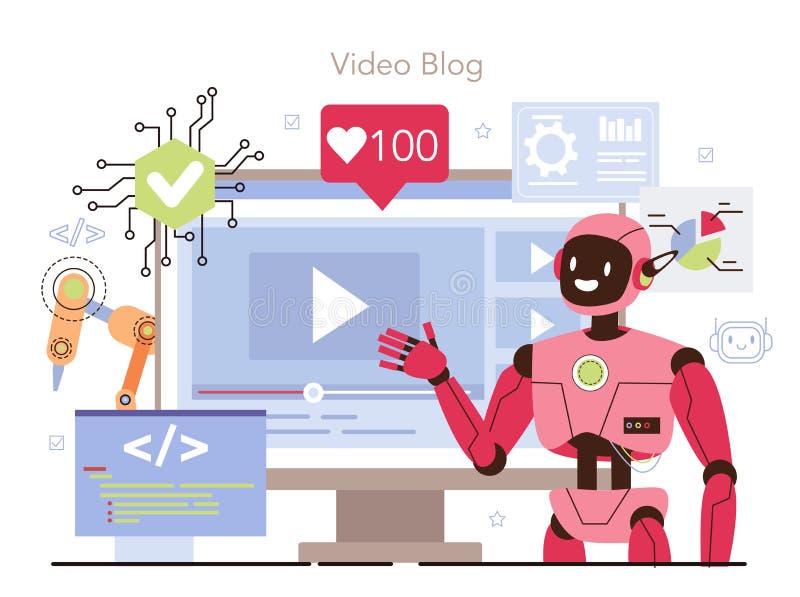 Cyber engineering online service or platform. Robotics&#x27; constructing vector illustration