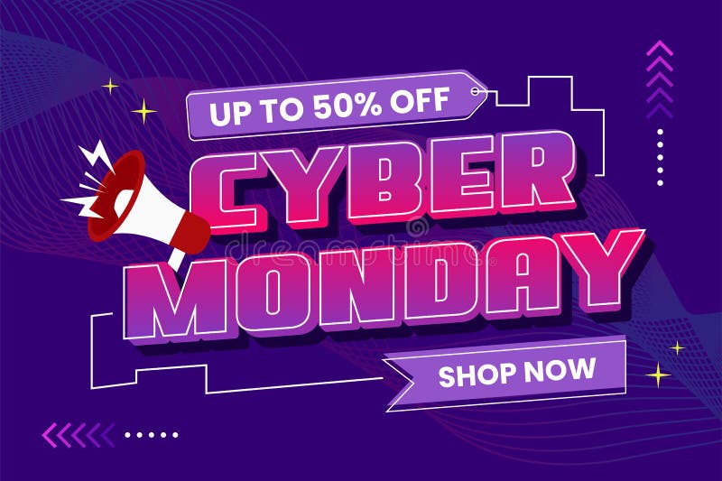 Cyber Monday Background Design Template is Easy To Customize Stock