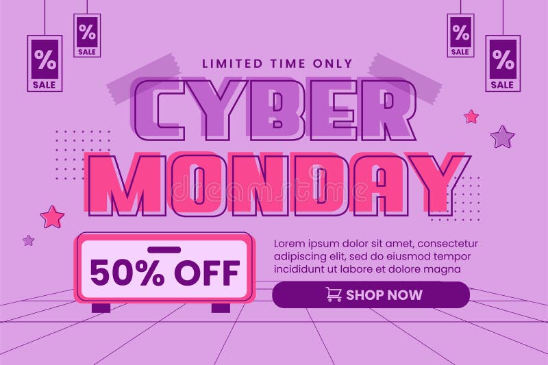 Cyber Monday Background Design Template is Easy To Customize Stock