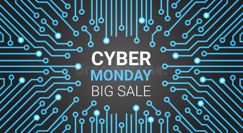 Cyber Monday Banner with Circuit Background, Big Technology Sale Stock  Vector - Illustration of marketing, interface: 102114137