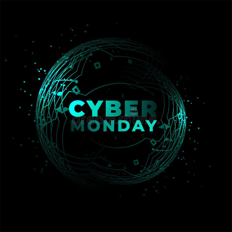 Cyber monday technology circuit style background design royalty free illustration