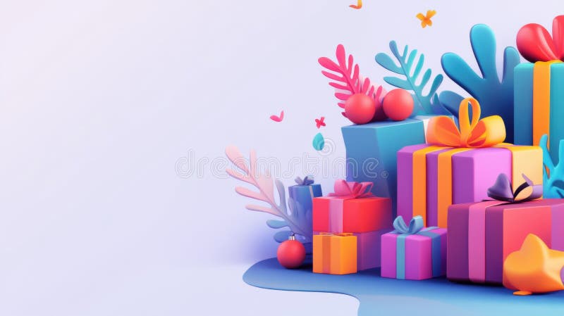 Cyber Montag Ferien Banner mit Geschenkthema lizenzfreie abbildung