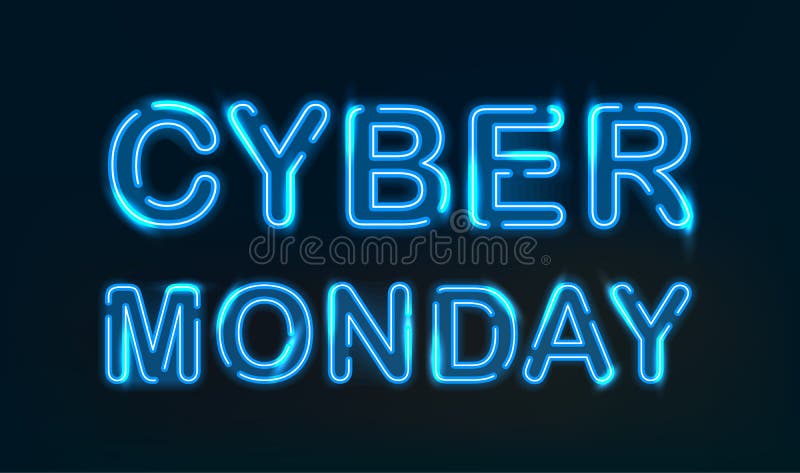 Cyber Monday Neonlicht lizenzfreie abbildung