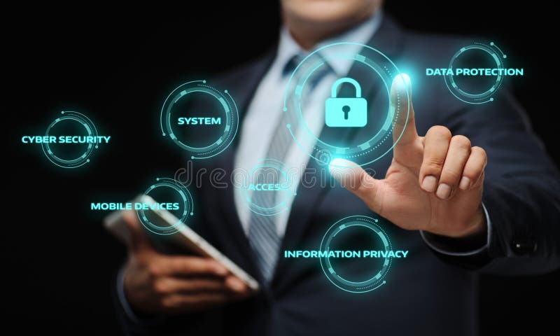 Cyber ochrony dane ochrony technologii prywatności Biznesowy pojęcie