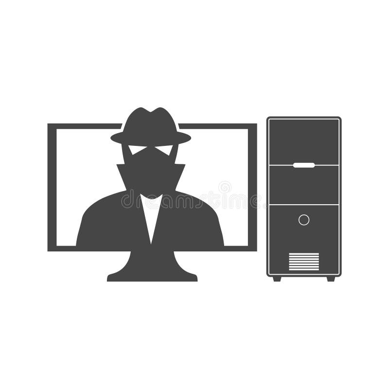 Cyber Risks Icon, Data and Network Protection Stock Illustration