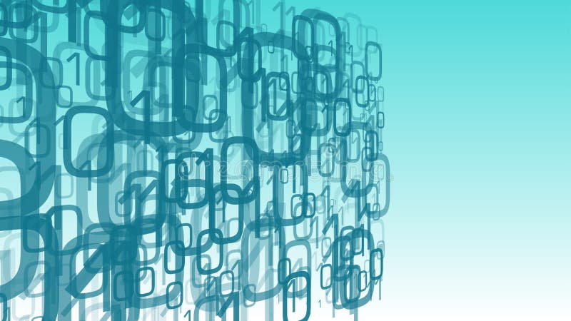 Cyber security big data, binary code computer cloud vector illustration