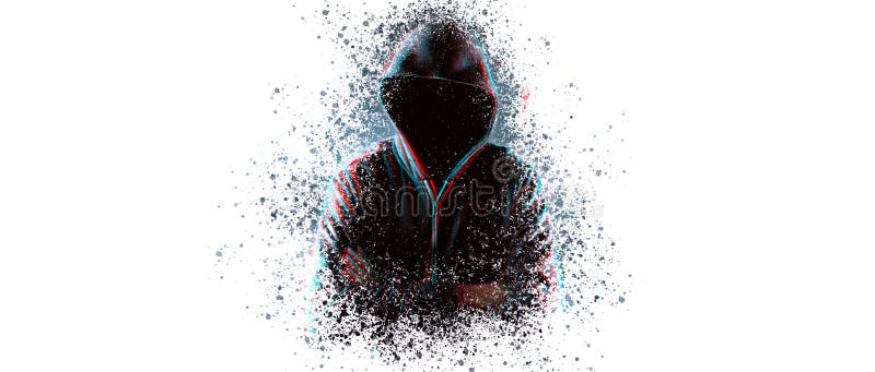 Cyber security, computer hacker with hoodie