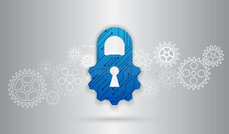 Cyber security and data privacy protection vector illustration. Internet security online concept. Global network mechanism royalty free illustration