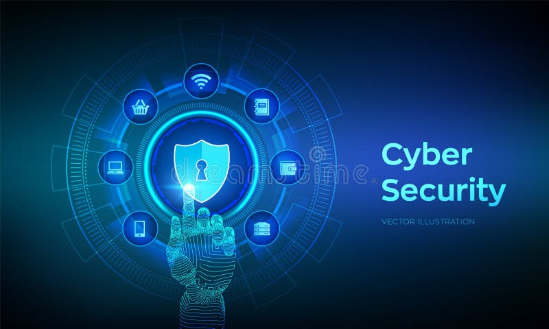 Cyber Security. Data Protection Business Concept on Virtual Screen