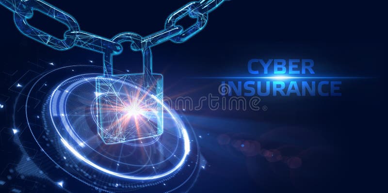 Cyber security data protection business technology privacy concept. Cyber insurance vector illustration
