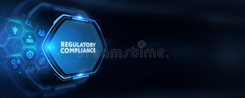 Cyber security data protection business technology privacy concept. REGULATORY COMPLIANCE royalty free illustration