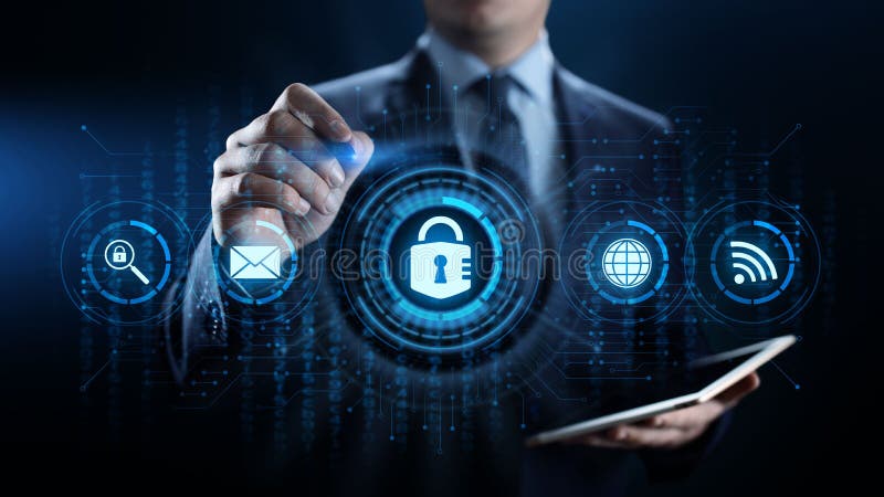 Cyber security data protection information privacy internet technology concept. royalty free illustration Cyber security data protection information privacy internet technology concept. royalty free illustration