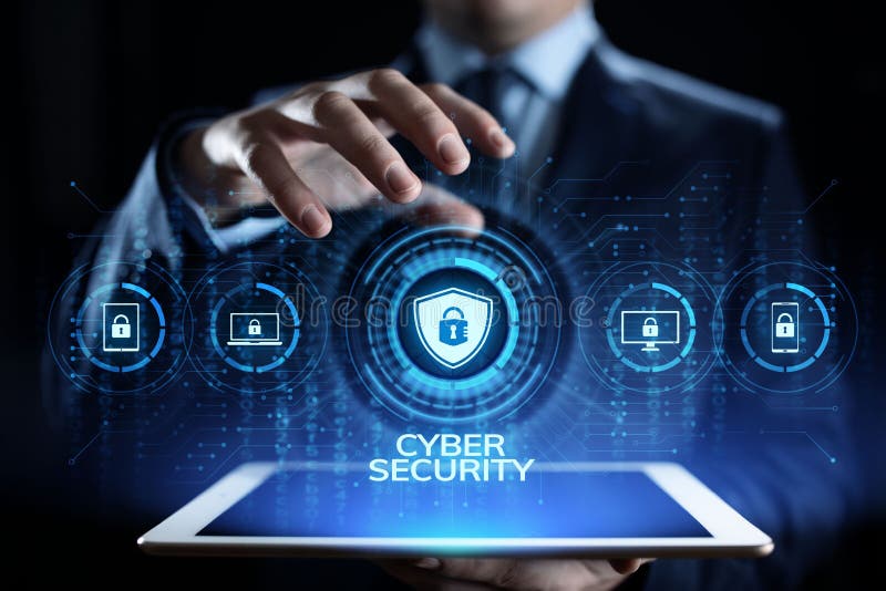Cyber security data protection information privacy internet technology concept. stock illustration Cyber security data protection information privacy internet technology concept. stock illustration