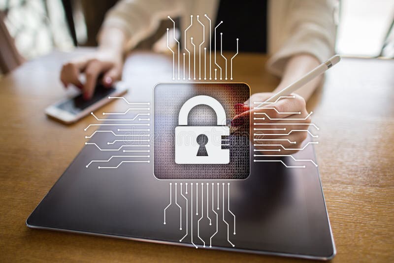 Cyber security, Data protection, information safety and encryption. stock photos